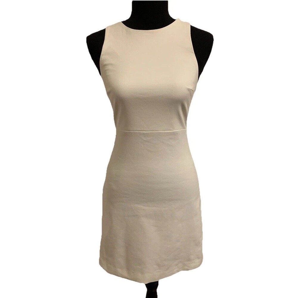Zara Womens Size XS Dress White Sleeveless Strappy Stretch Body Con
